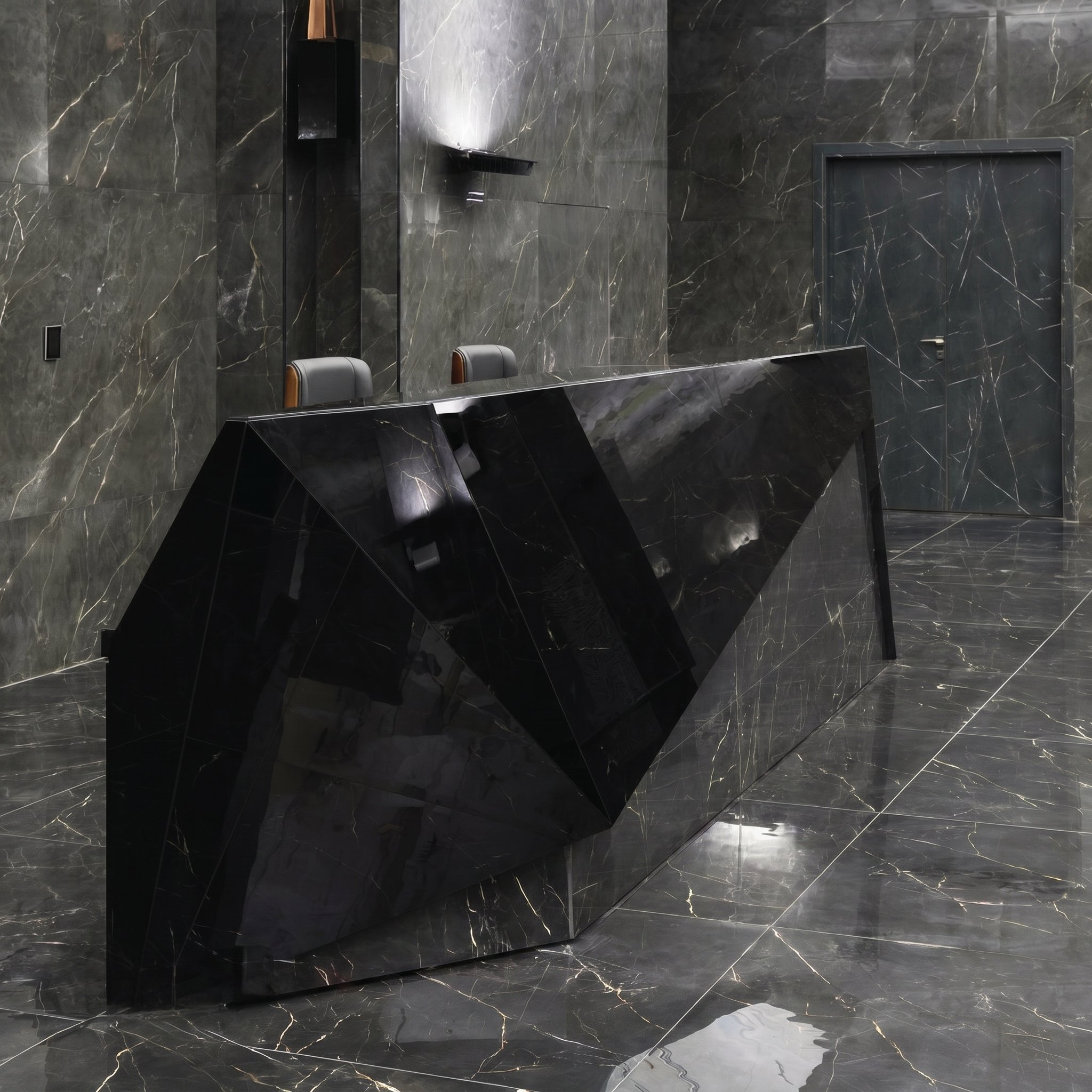 Prisma Noir three-quarter view in lobby