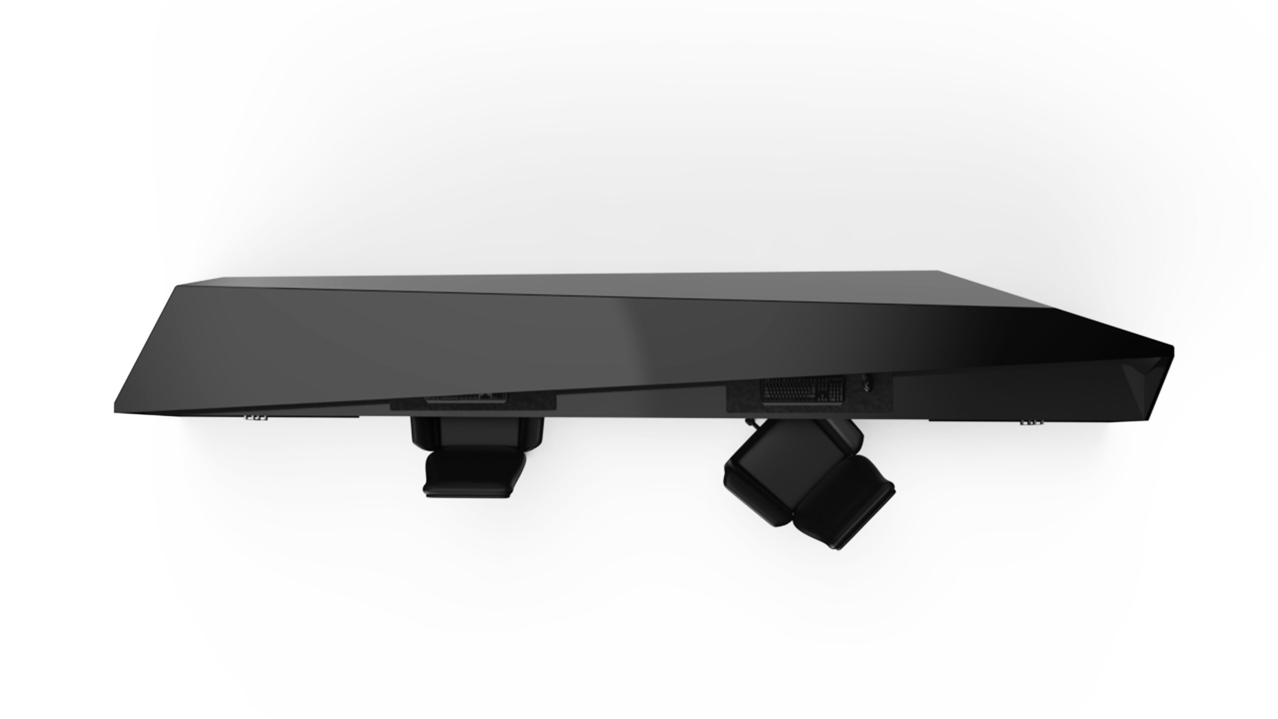 Prisma Noir top view with chairs for scale